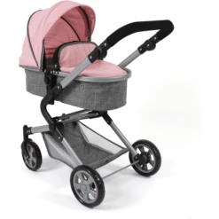 BAYER CHIC 2000 Combi Poppenwagen Lia Melange Grijs-roze -Winkel Voor Babyproducten bayer chic 2000 combi poppenwagen lia melange grijs roze a281692 2