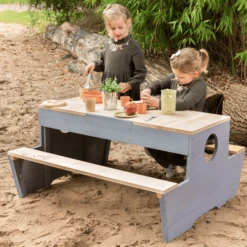 MUDDY BUDDY Speeltafel "Creator" Naturel Wolkengrijs -Winkel Voor Babyproducten muddy buddy speeltafel creator naturel wolkengrijs a412358 2