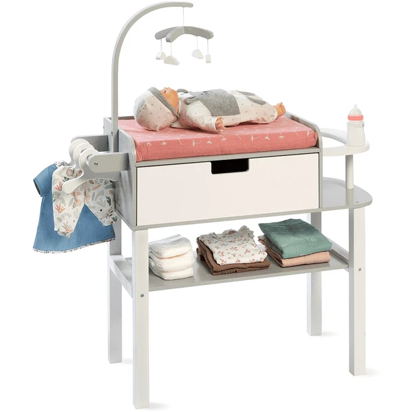 MUSTERKIND ® Viola Poppen Verschoon Unit Grijs/wit 1 MUSTERKIND ® Viola Poppen Verschoon Unit Grijs/wit