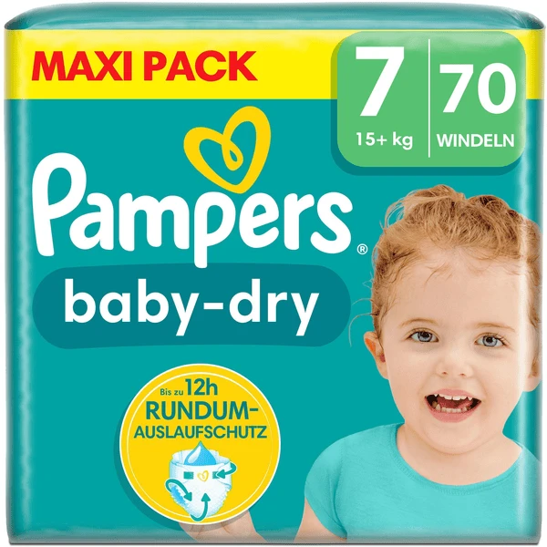 Pampers® Pampers Baby-Dry Luiers, Maat 7, 15+ Kg, Maxi Pack (1 X 70 Luiers) 1 Pampers® Pampers Baby-Dry Luiers, Maat 7, 15+ Kg, Maxi Pack (1 X 70 Luiers)