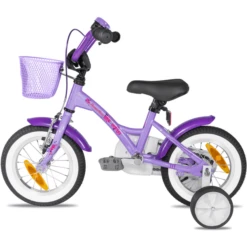 PROMETHEUS BICYCLES ® Kinderfiets 12" Vanaf 3 Jaar Met Zijwieltjes In Paars & Wit -Winkel Voor Babyproducten prometheus bicycles kinderfiets 12 vanaf 3 jaar met zijwieltjes in paars amp wit a311929 2