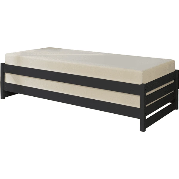 TiCAA Stapelligstoel Nadine 90 X 200 Cm Grenen Antraciet 2 TiCAA Stapelligstoel Nadine 90 X 200 Cm Grenen Antraciet - Afbeelding 2