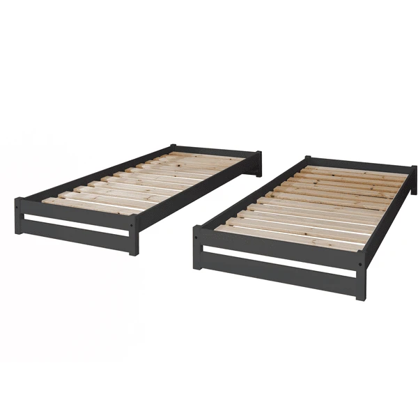 TiCAA Stapelligstoel Nadine 90 X 200 Cm Grenen Antraciet 4 TiCAA Stapelligstoel Nadine 90 X 200 Cm Grenen Antraciet - Afbeelding 4