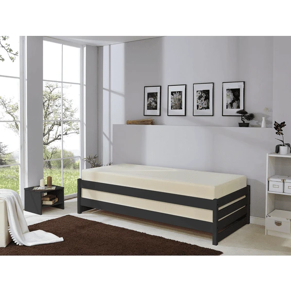 TiCAA Stapelligstoel Nadine 90 X 200 Cm Grenen Antraciet 5 TiCAA Stapelligstoel Nadine 90 X 200 Cm Grenen Antraciet - Afbeelding 5